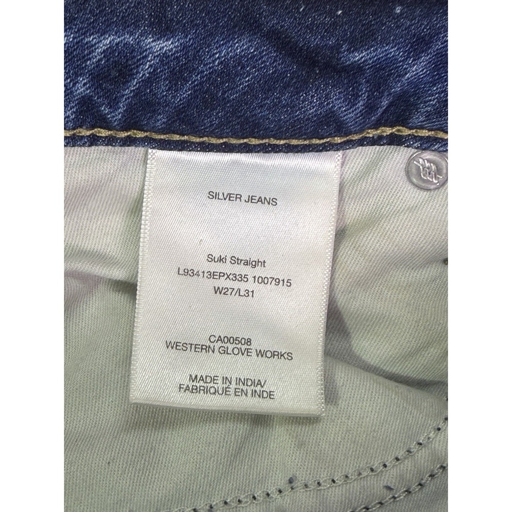 Silver Jeans Womens 27 Blue Medium Wash Mid Rise Suki Straight Stretch Denim - Picture 8 of 10